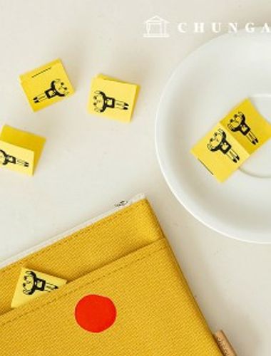 綿ラベル挟ラベルイエロー万歳熊5個入りKL076