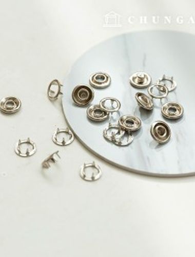 可視ドットカチカチ金属ふた真珠ジャチェットジャンパスナップシルバーボタン11mm