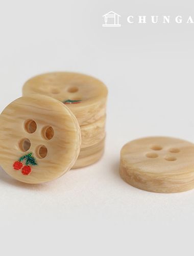 プラスチックコートボタンワイシャツフォーマルウエアプラウスミニチェリー11mmベージュボタン87704