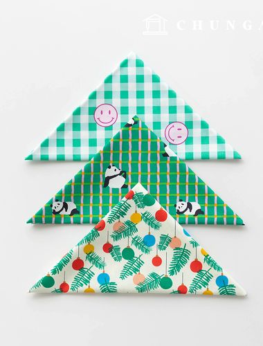 生地パッケージ クマの座り方 生地の葉 チェック千 人形 子犬 服づくり 3種 196