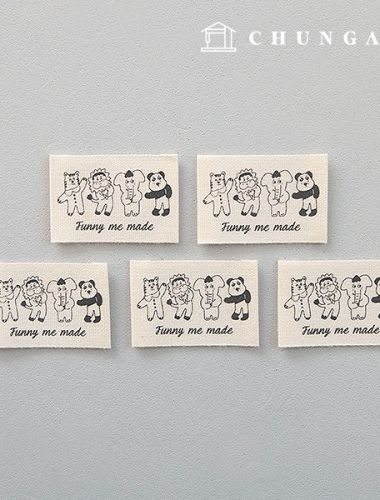 綿ラベル両接ラベル5個動物友達ファニミメイドKL063