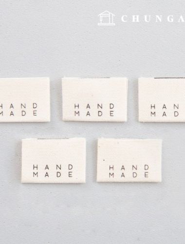 ハンドメイドラベルフィット綿ラベル5個すっきりハンドメイドKL065
