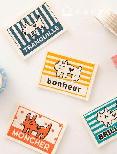 綿ラベル両接ハンドメイドラベルフレンズアニメ4種2個入りKL088