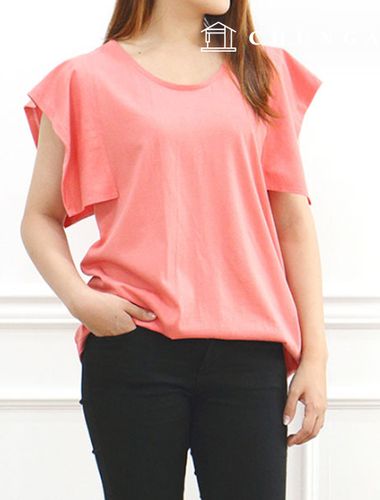 パタン女性フリルウィングTシャツ服作りP646