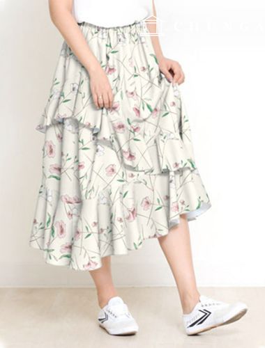 パタン女性カンカンアンバランススカート服作りP576