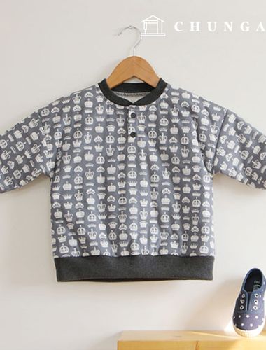 パタン子供ヘンリーネックパディングTシャツ服を作るP510