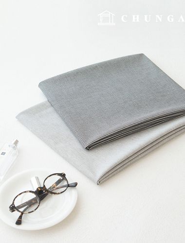 綿生地スパンチェックストライプ布20カウント 平織りブラックフラクタル2種