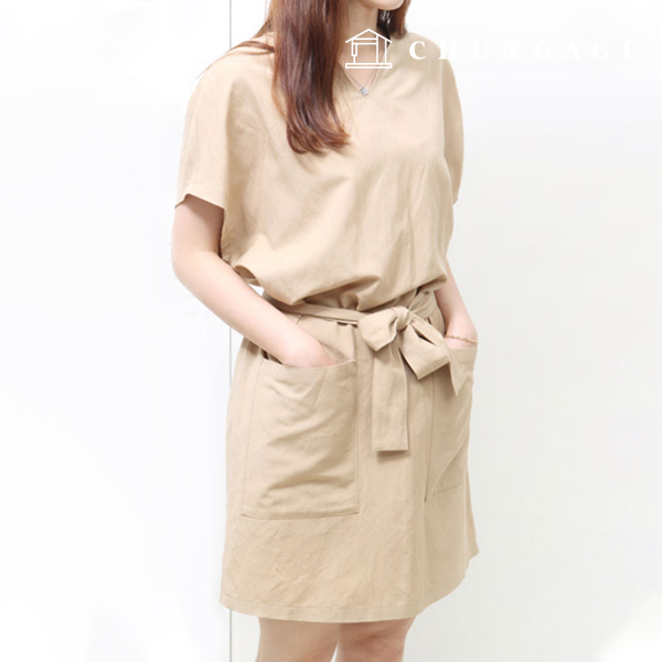 パタン女性ルーズオーバーショルダーワンピース服作り P442