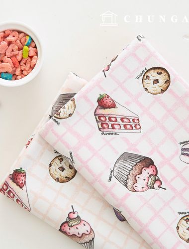 オックスフォード生地コットン20カウントチェックチョンスイーツケーキ2種