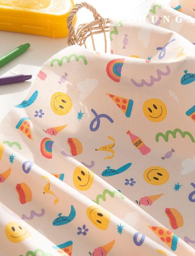 コットン起毛 極細糸 ユング生地 冬20カウント 生地スマイリー