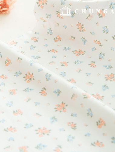 コットン起毛 極細糸 融生地 冬の花柄 花生地 フェイルスプリング