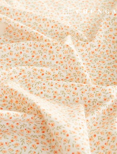 コットン起毛 極細糸 融生地 冬の花柄 花生地 イプル