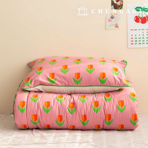 綿生地花柄フラワー生地20カウントカサチューリップ353