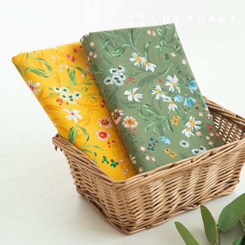 綿生地オックスフォード花柄フラワー生地20カウント野花旅行3種