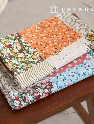 綿生地オックスフォード花柄フラワー生地20カウントフラワーパッチ2種