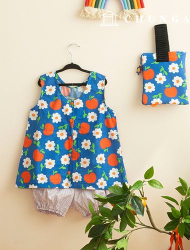 綿生地花柄フラワー果物生地20カウントフルーティーフォン358