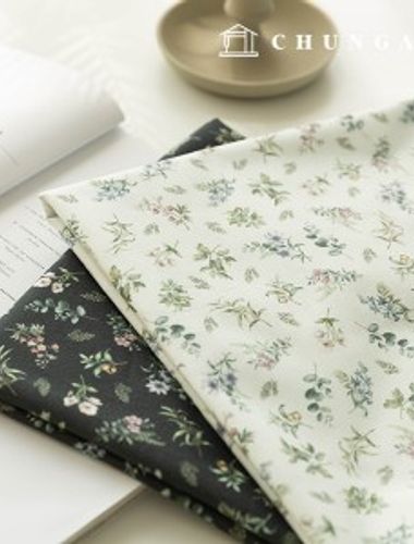 綿生地DTP花柄フラワー生地20カウントリアルフラワースモール2種