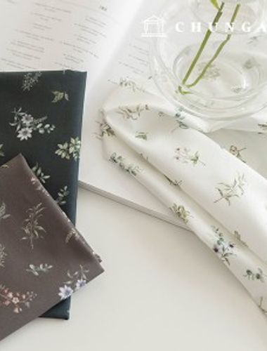 綿生地DTP花柄フラワー生地20カウントリアルフラワービッグ3種