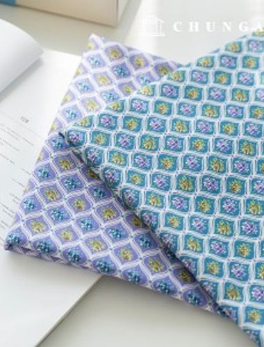 綿生地DTP花柄フラワー生地20カウントレトロブーケ2種