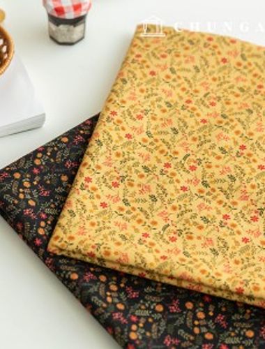 綿生地DTP花柄フラワー生地20カウント花園2種