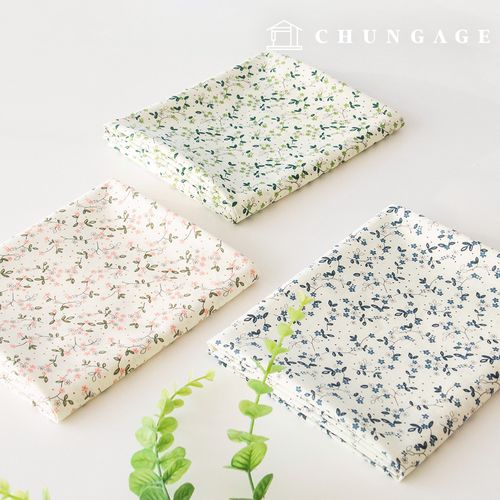 綿生地花柄フラワー生地20カウント 広幅アメリア3種