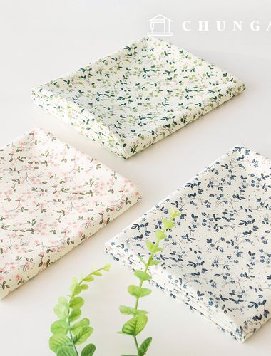 綿生地花柄フラワー生地20カウント 広幅アメリア3種