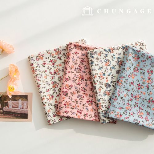 綿生地花柄フラワー生地20カウント 広幅ジョーイ4種