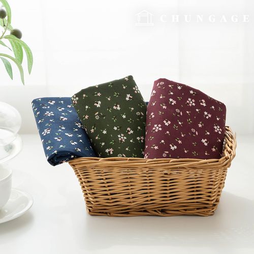 綿生地花柄フラワー生地20カウント 広幅クロエ3種