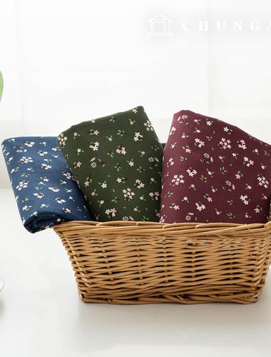 綿生地花柄フラワー生地20カウント 広幅クロエ3種