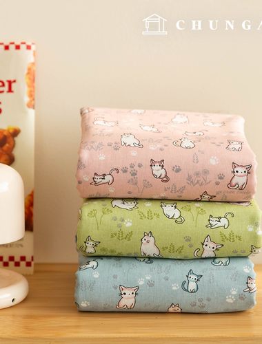 綿生地動物猫生地20カウント 広幅宮用3種