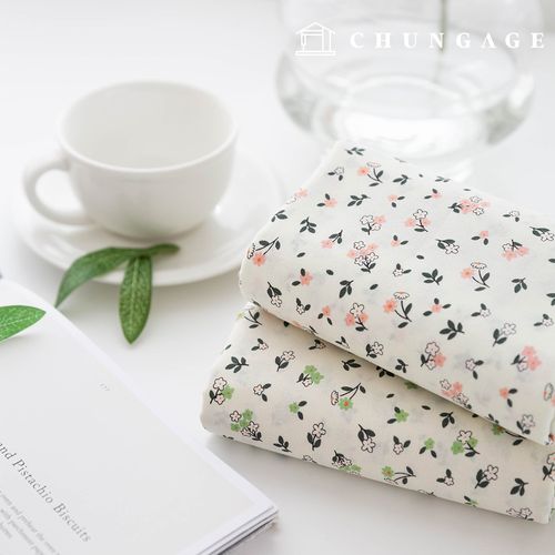 綿生地花柄フラワー生地20カウント 広幅オリビア2種