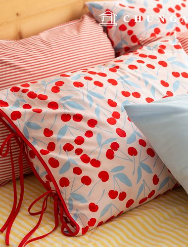 綿生地チェリー生地20カウントチェリーブルーム393