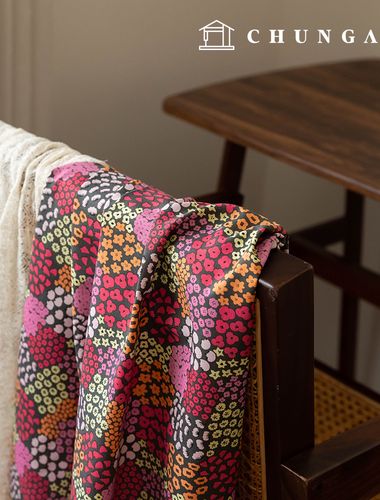 綿生地オックスフォードフラワー花柄パタン生地コージーガーデン