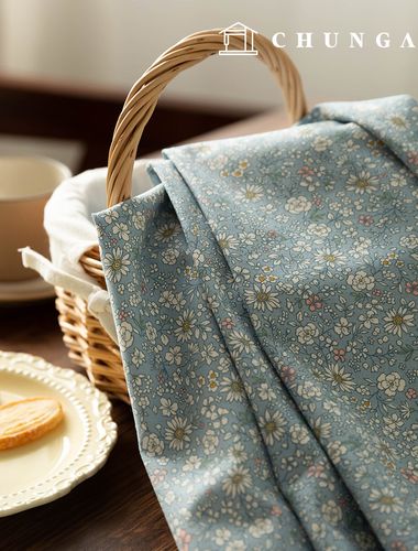 綿生地オックスフォードフラワー花柄パタン生地タイニーブロッサム2種