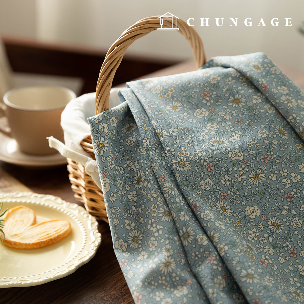 綿生地オックスフォードフラワー花柄パタン生地タイニーブロッサム2種