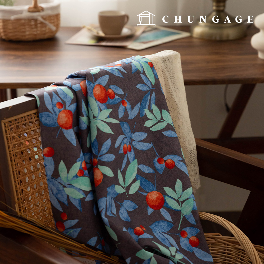 綿生地オックスフォードパタン生地シルエットガーデン2種