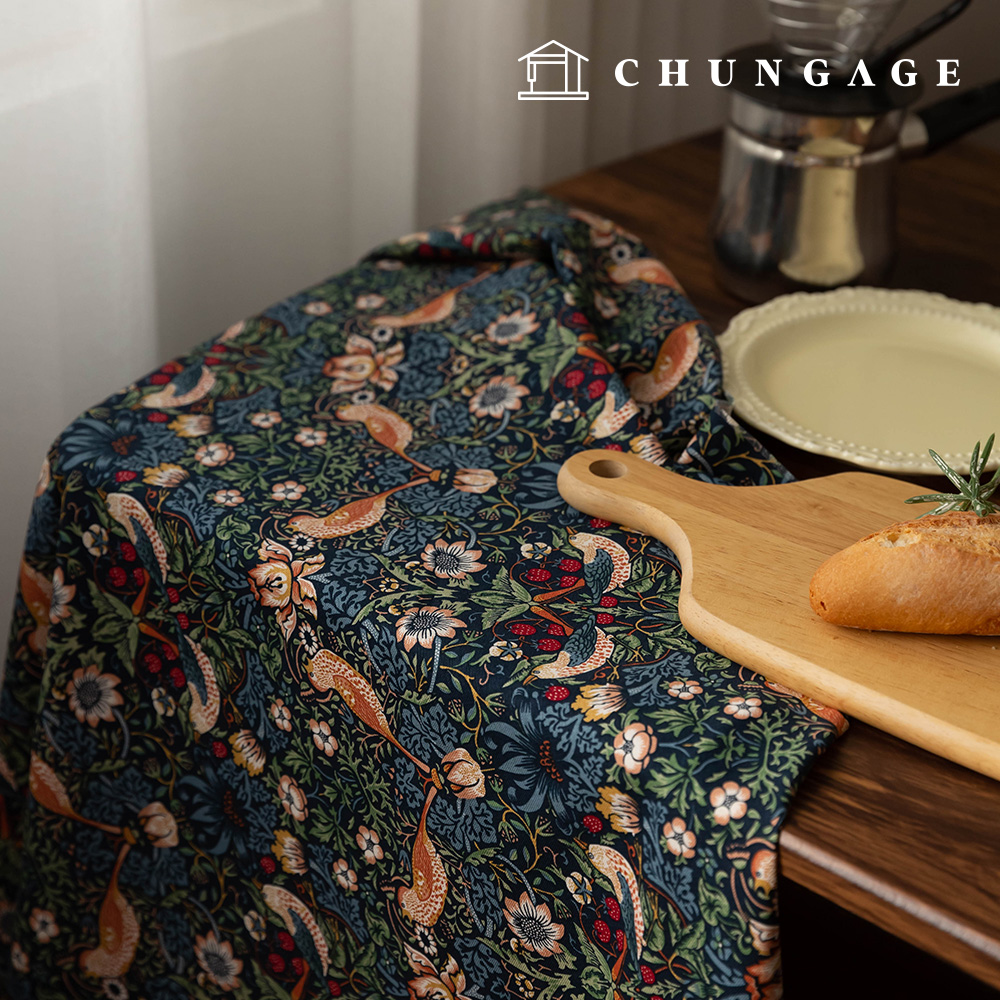 綿生地オックスフォードフラワー花柄パタン生地フェザードガーデン2種