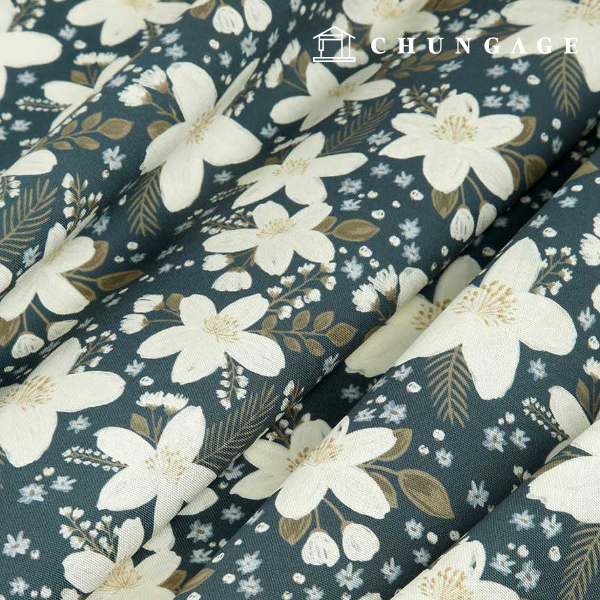 オックスフォード生地コットン20カウントエコフレンドリーDTPロマンチックジャスミンMOXJP1195