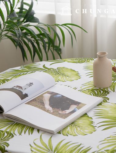 綿生地オックスフォード広幅パタン生地ブロードリーフ