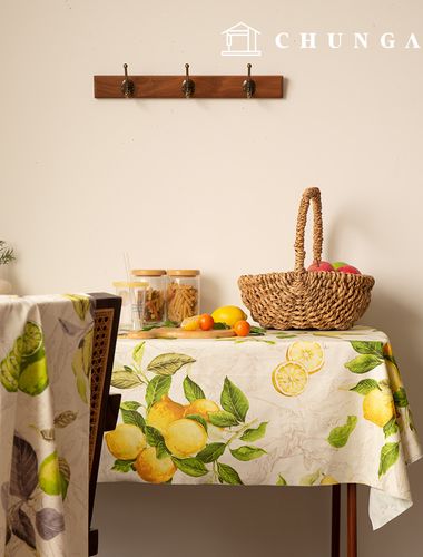 綿生地オックスフォード広幅パタン生地シトラスリーフ2種