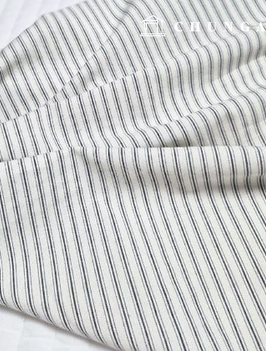 綿生地30カウント先染めチェック生地ウォッシング広幅ホワイト0.8cm