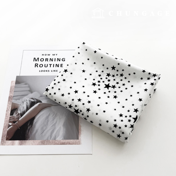 綿生地20カウントパタン生地ブラックスター