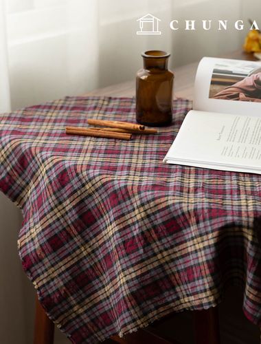 コットン起毛 極細糸 融生地 チェック パタン生地 広幅マドラス 5種