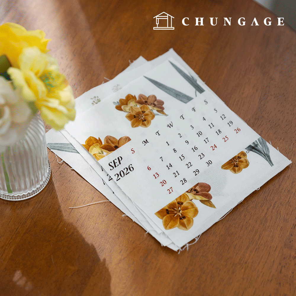 DTP生地2026生地カレンダー綿生地20カウントカレンダーカット紙生地416