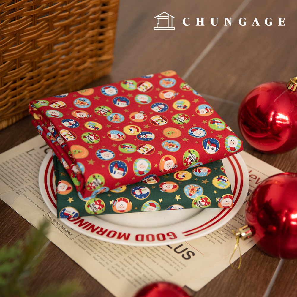 綿生地40カウント 高密度クリスマス生地 ジョリーポップ2種