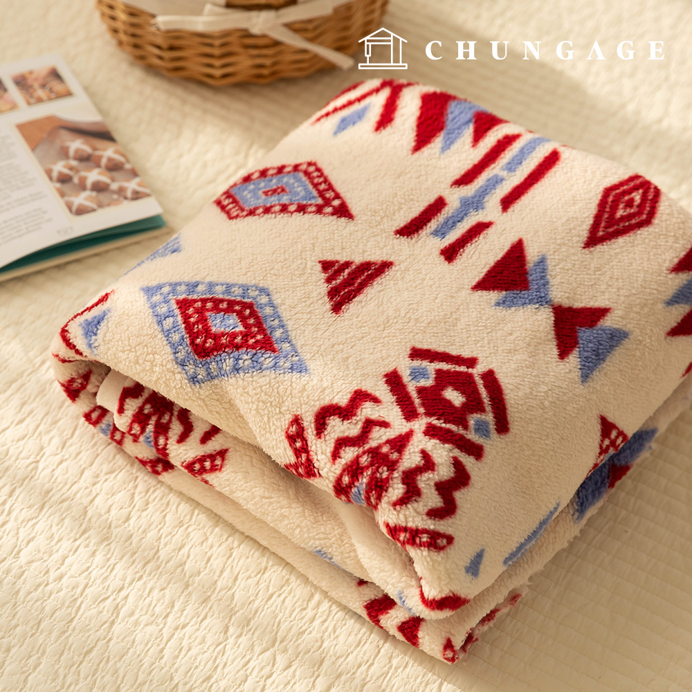 ウールループ 毛生地 フリース フェイクパー 冬生地 ノルディック パタン 広幅 ビャンコ