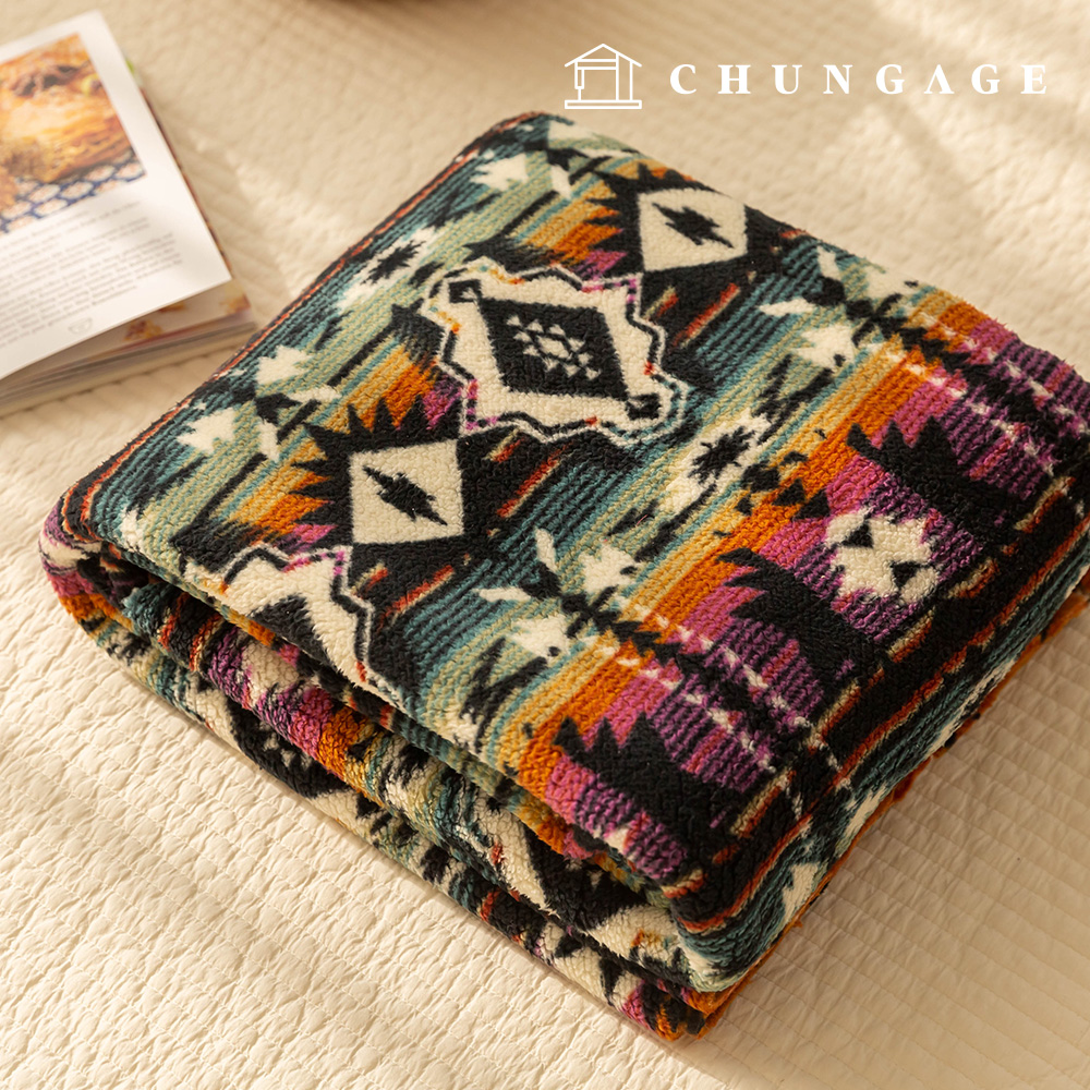 ウールループ 毛生地 フリース フェイクパー 冬生地 ノルディック パタン 広幅 ゴメス