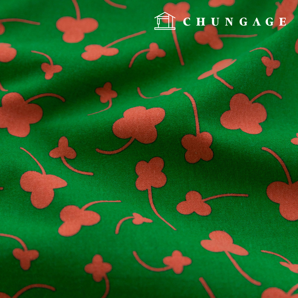 コットン起毛 極細糸 融生地 冬のクローバー生地 オックスフォードプレーリー