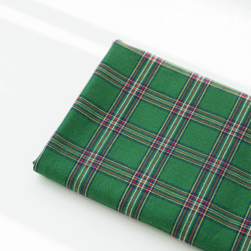 綿生地チェック 先生生地広幅アースタータン