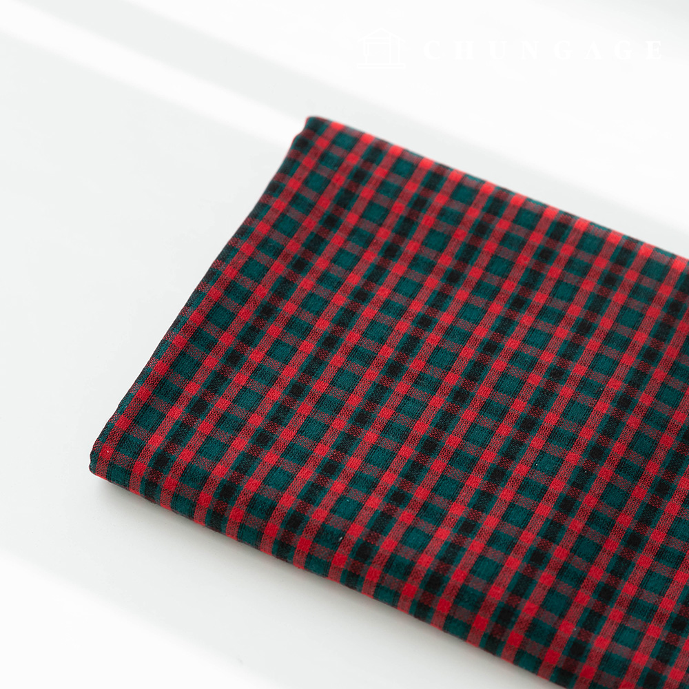 綿生地チェック 先生生地広幅キャンドルチェック